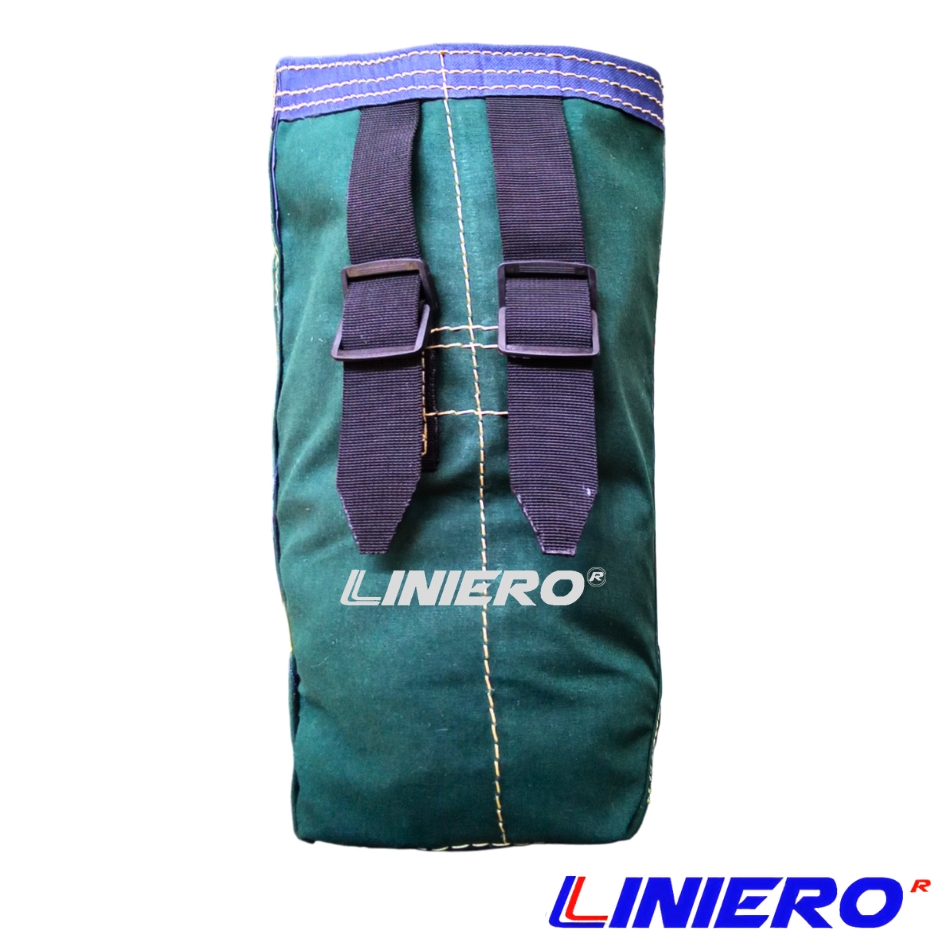 MORRAL LONA CUERO 15X35 CMS. C/HEBILLA DIELECTRICA VERDE