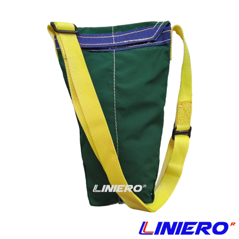 MORRAL LONA CUERO 15X35 CMS. C/BANDOLERA VERDE DIELECTRICO
