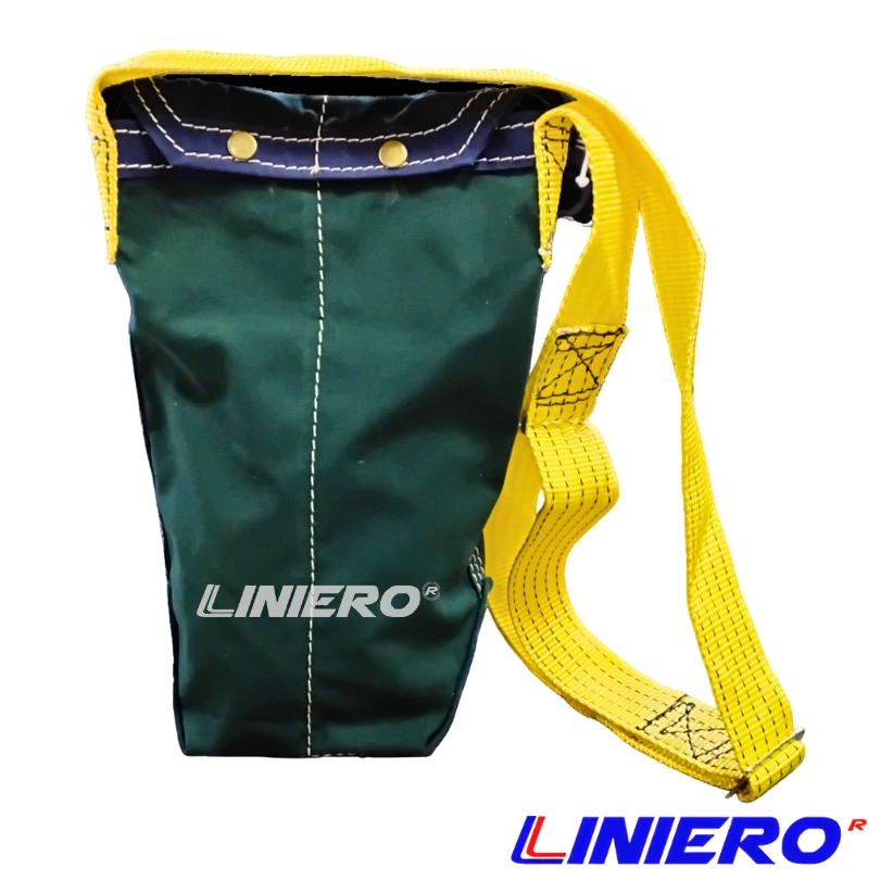 MORRAL LONA CUERO 15X35 CMS. C/BANDOLERA VERDE