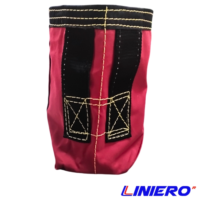 MORRAL LONA CUERO 15X25 CMS. C/ASAS CORTO ROJO