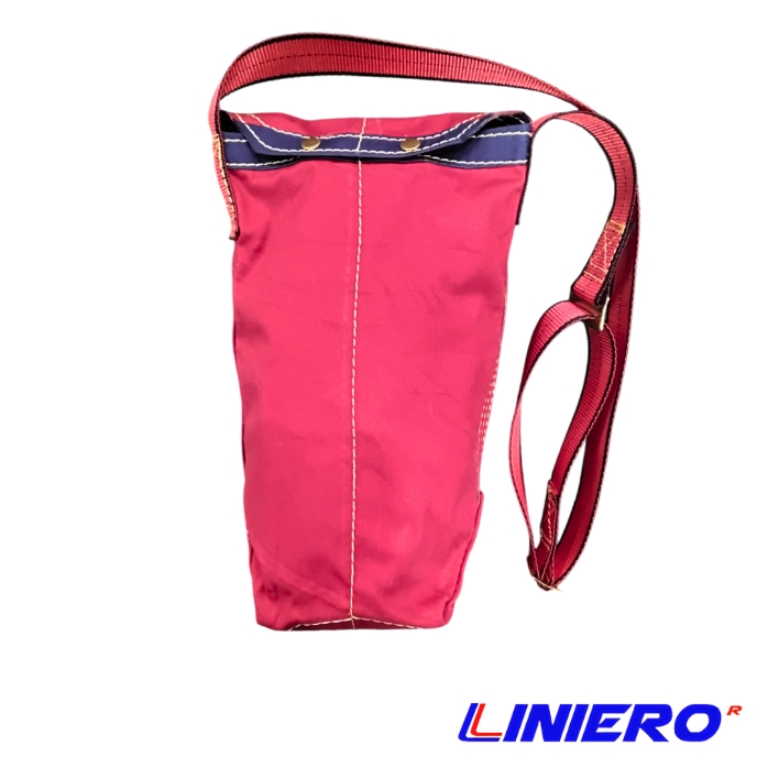MORRAL LONA CUERO 15X35 CMS. C/BANDOLERA ROJO