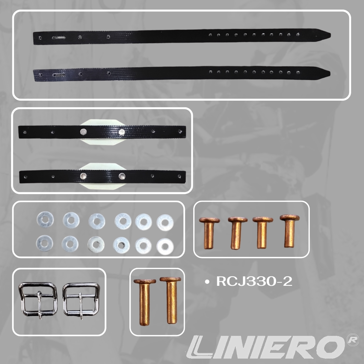 JUEGO CORREAS DOBLE NEGRA VULCANIZADA P/TREPADERA