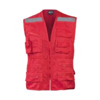 CHALECO GEOLOGO POPLIN ROJO