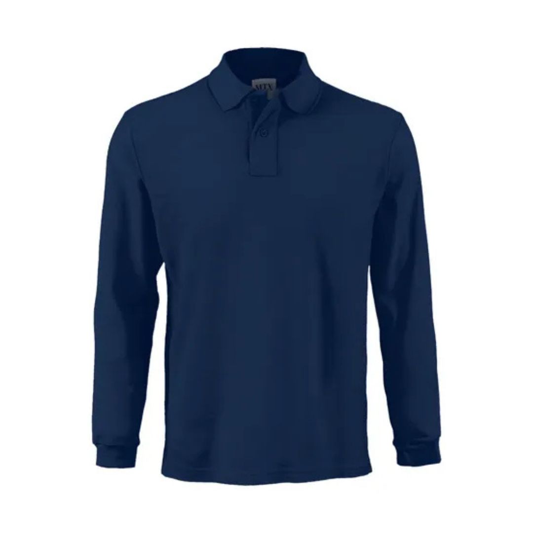 POLERA PIQUET M/LARGA AZUL MARINO