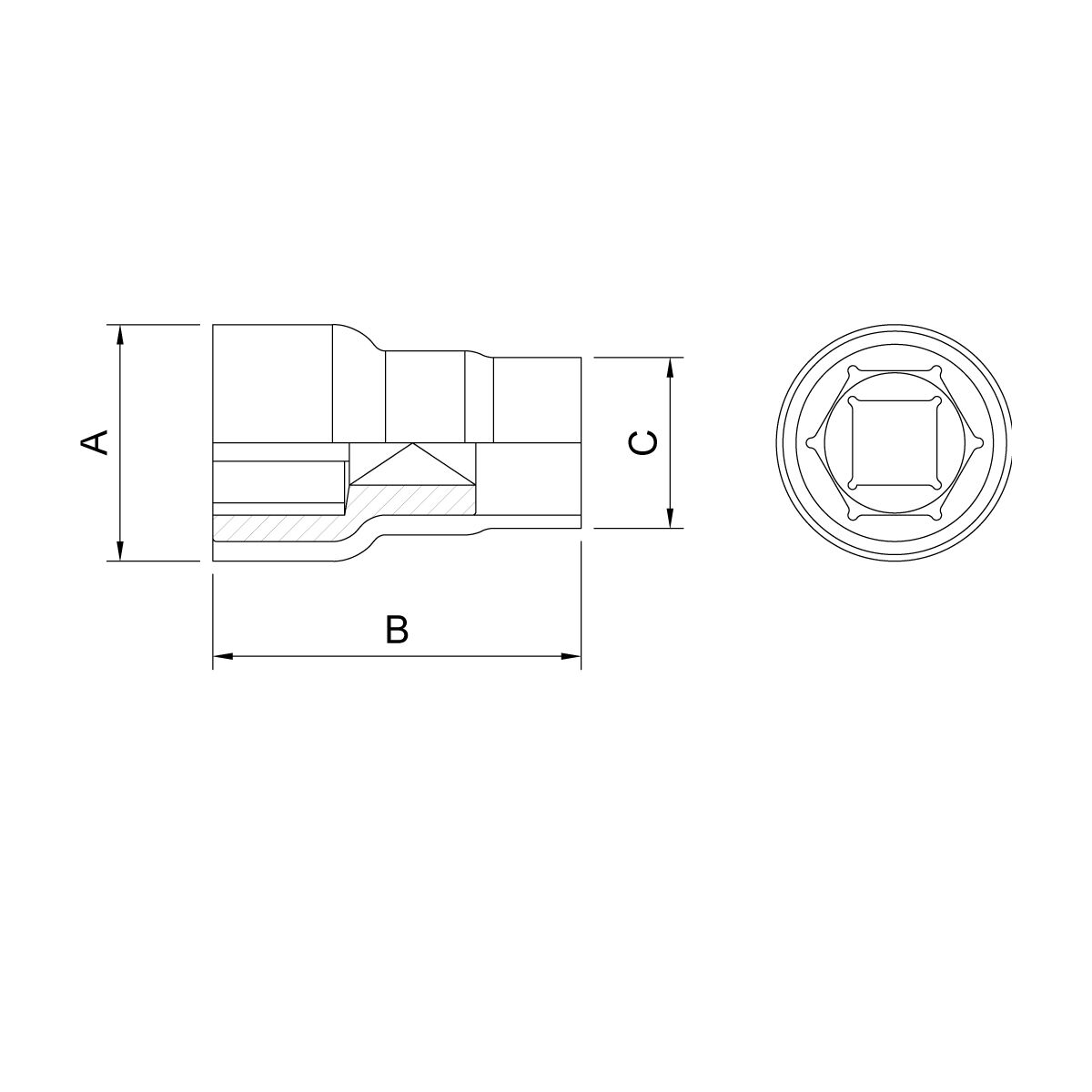 DADO SEXTADO AISLADO 1/2 TRAMONTINA - Imagen 2